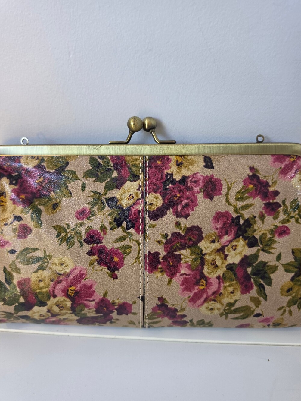 Patricia Nash Vintage-Inspired Floral Leather Clutch with Detachable Brass Chain - Picture 2 of 16